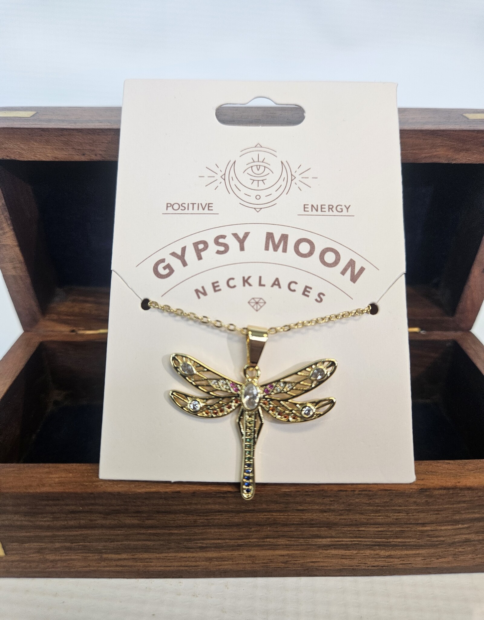 Positive Energy Gypsy Moon Gold Necklace