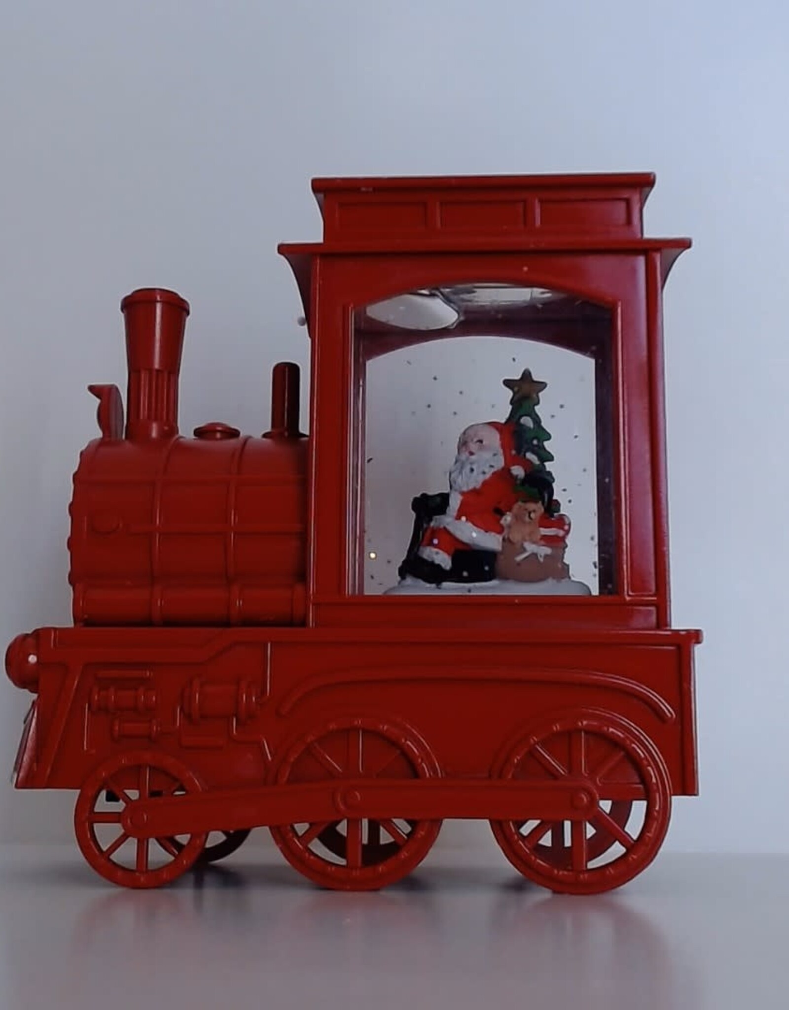 Santas Workshop inc Red Train Globe Light Up 6.5"x6.75" # 90589