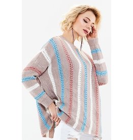 70°F/21°C Loose knit pullover stripe sweater