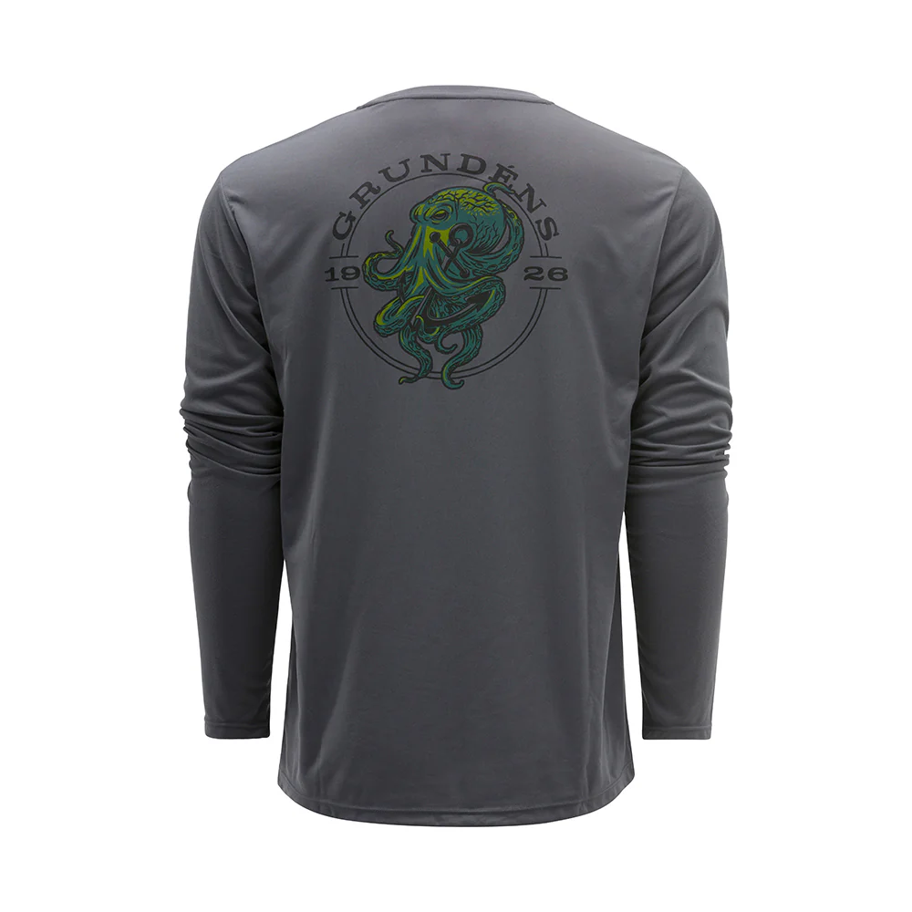 Grundens Kracken L/S Tech Tee - Anchor