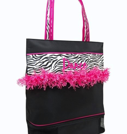 Sassi Designs ZBR-02 Zebra Pink Fringe Dance Bags