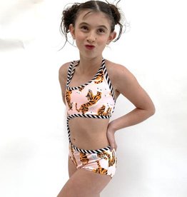 Suffolk Citrus Sunrise High Neck Leotard with Mesh Back Tween 2416C