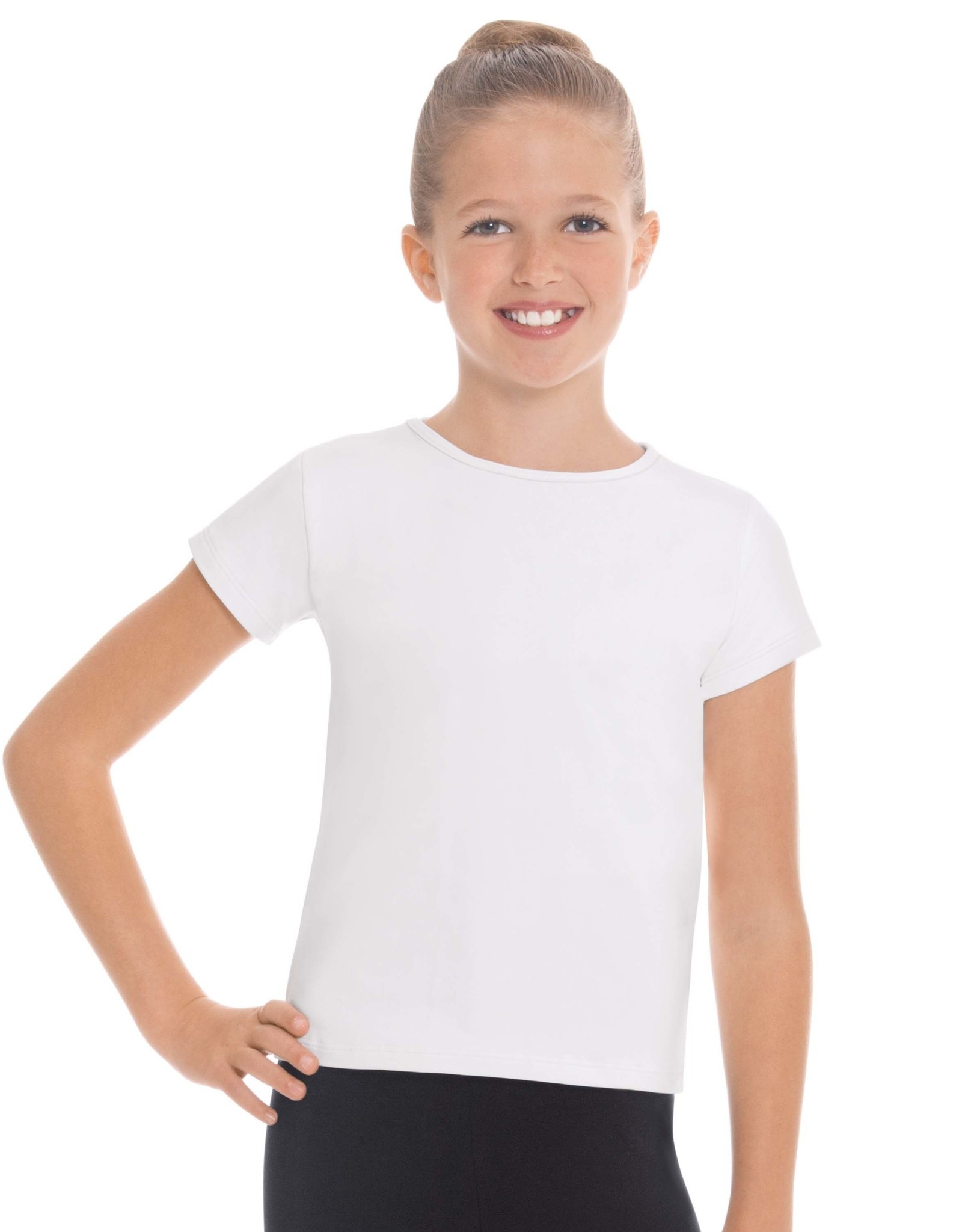 Eurotard Microfiber Crew Neck Short Sleeve Dance Top Youth 44100c