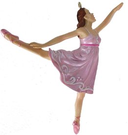 N.B.G. Pink Arabesque Ballerina Resin Ornament 4 in.