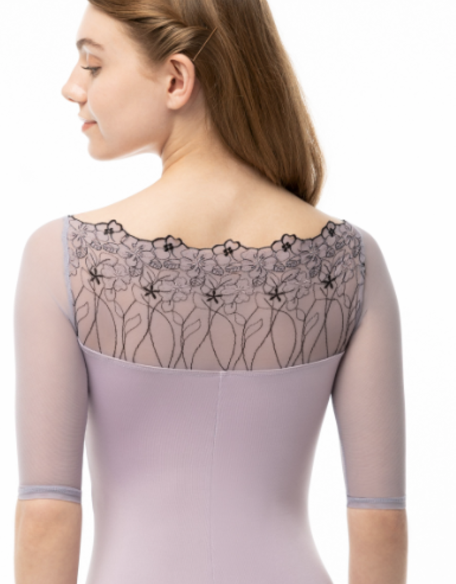 Suffolk 2579A Stormy Bateau Neck Half Sleeve Adult Leotard