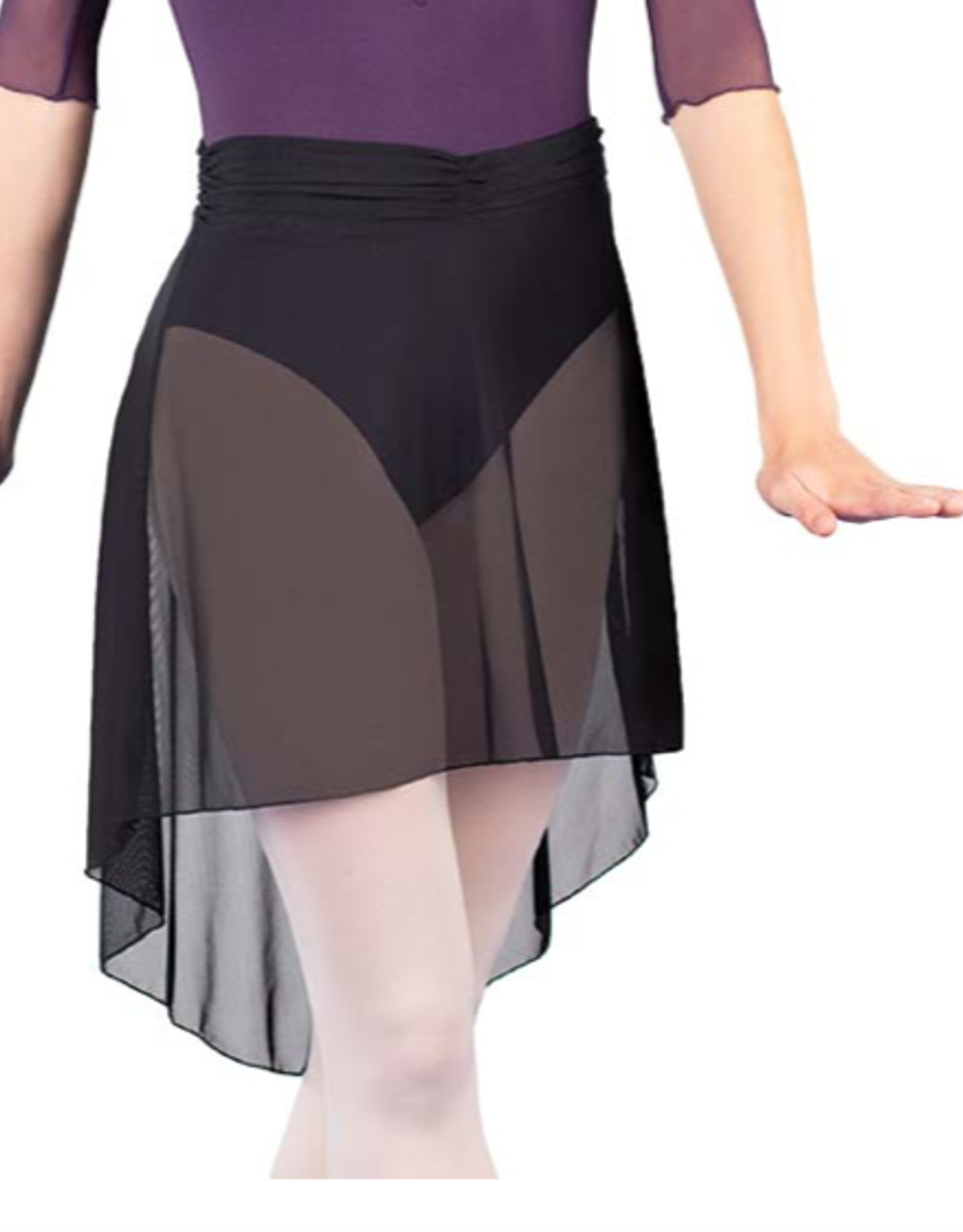 Ballet Rosa Millie Ruched Waist High Low Pull On Skirt Adult