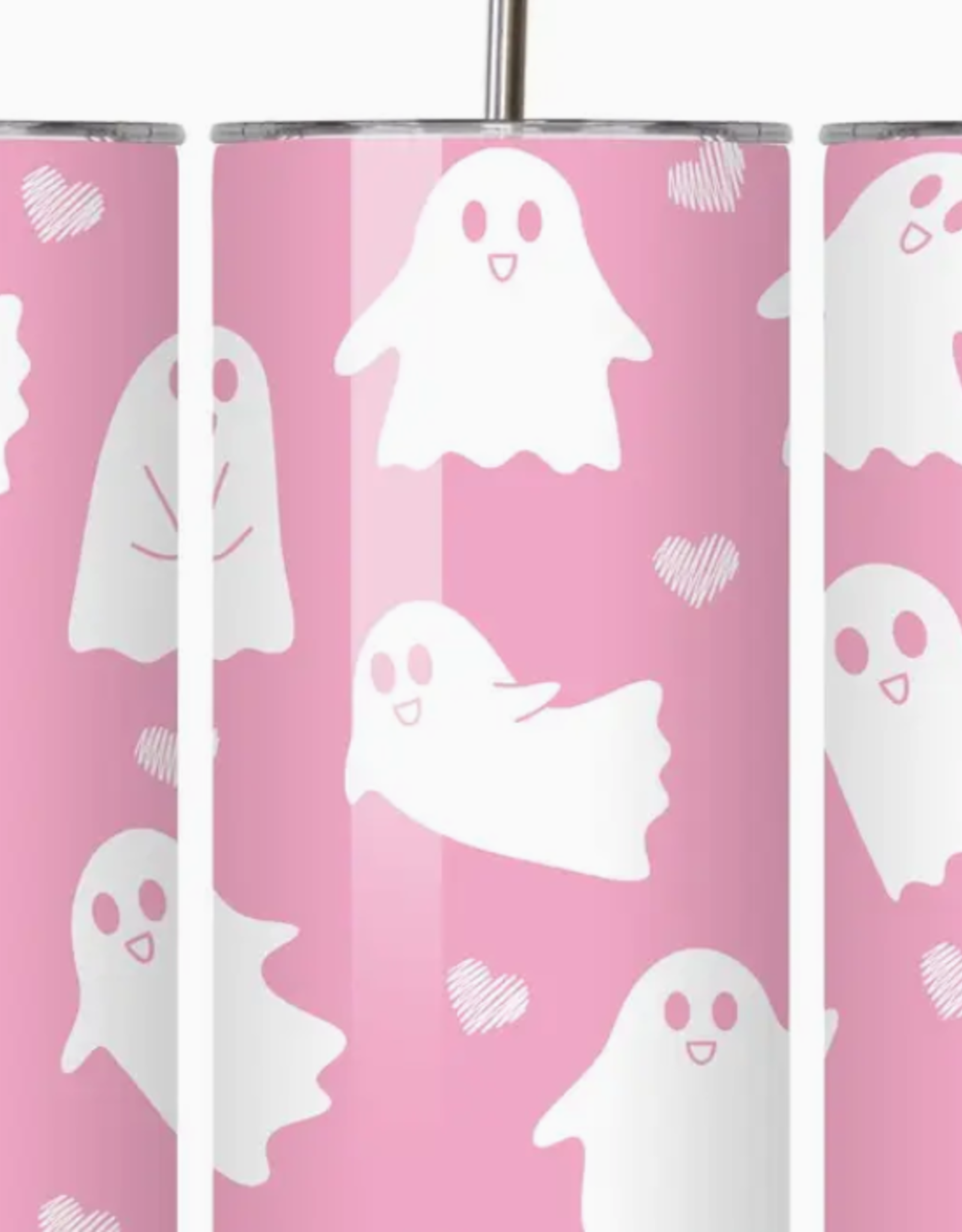 none Sweet Pink Ghosts 20 oz. Stainless Steel Tumbler