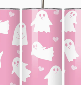 none Sweet Pink Ghosts 20 oz. Stainless Steel Tumbler