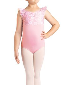 Danznmotion 24104C Flutter Sleeve Floral Print Leotard Youth