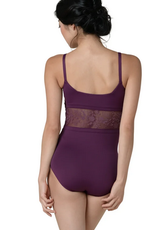 Danznmotion 22112C Square Neck Floral Mssh Insert Leotard Youth