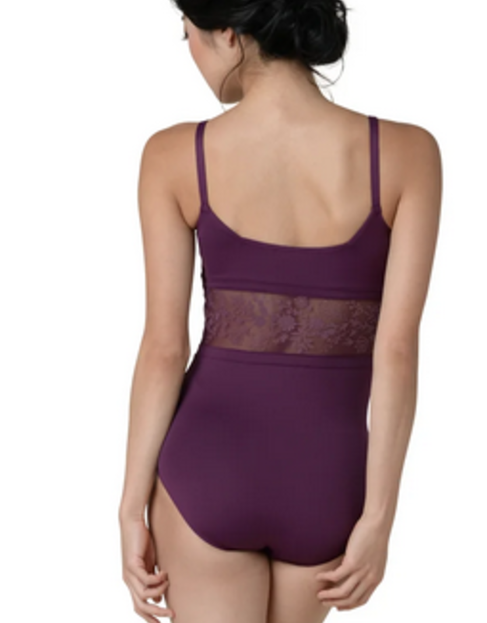 Danznmotion 22112C Square Neck Floral Mssh Insert Leotard Youth