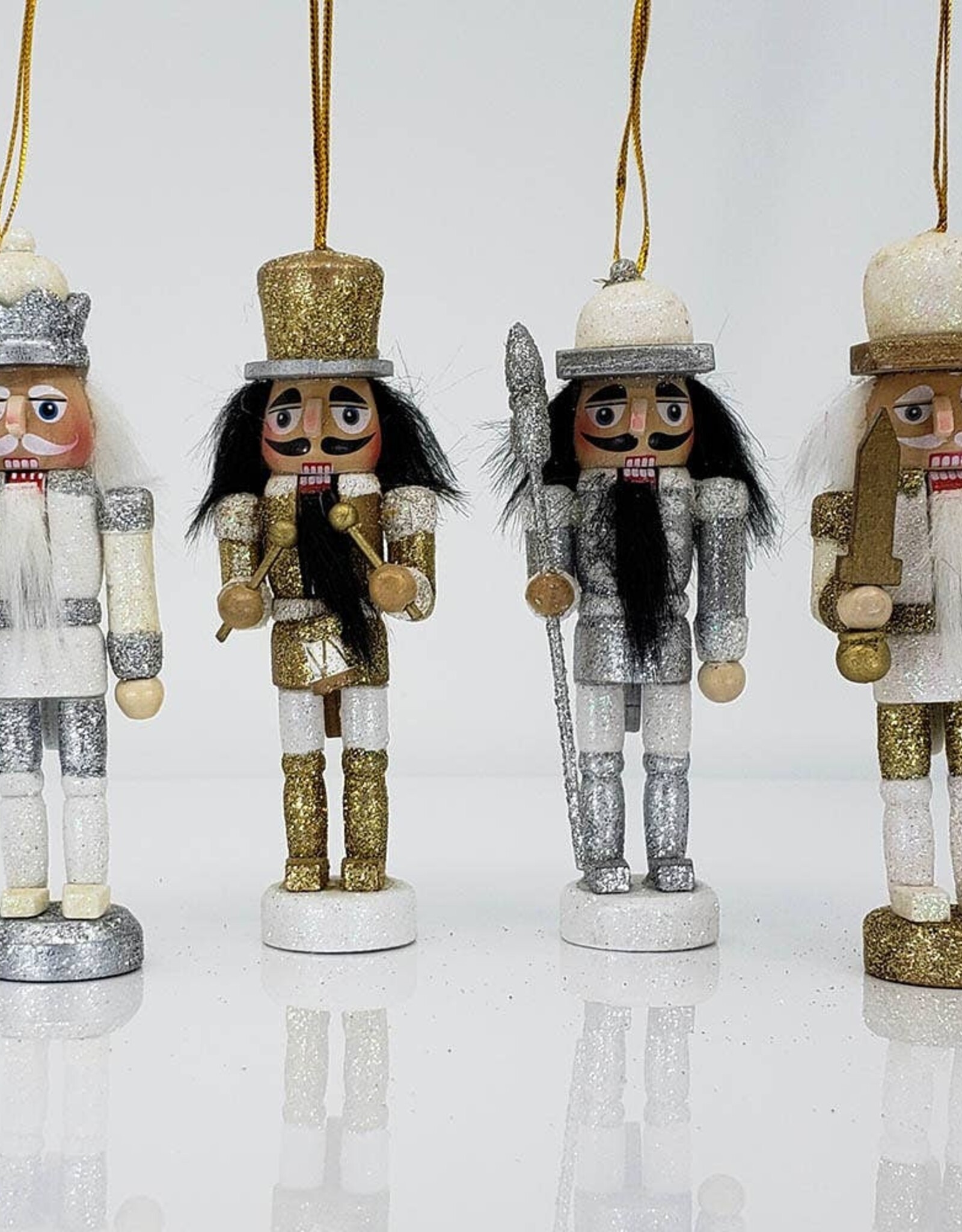 N.B.G. Nutcracker Ornament Gold or Silver 5 in.