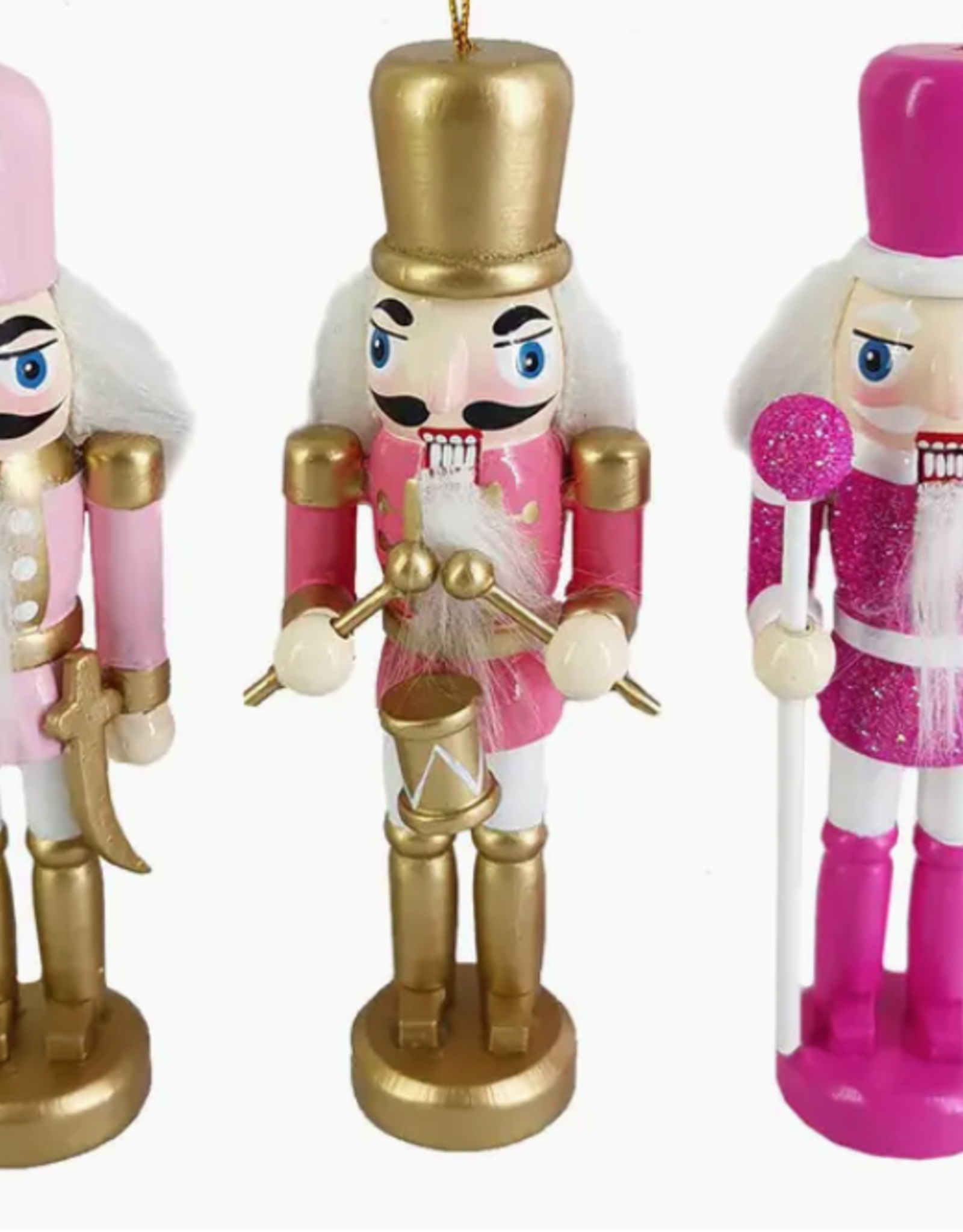 N.B.G. Nutcracker Ornament Pink & Gold 5 in.