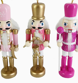 N.B.G. Nutcracker Ornament Pink & Gold 5 in.
