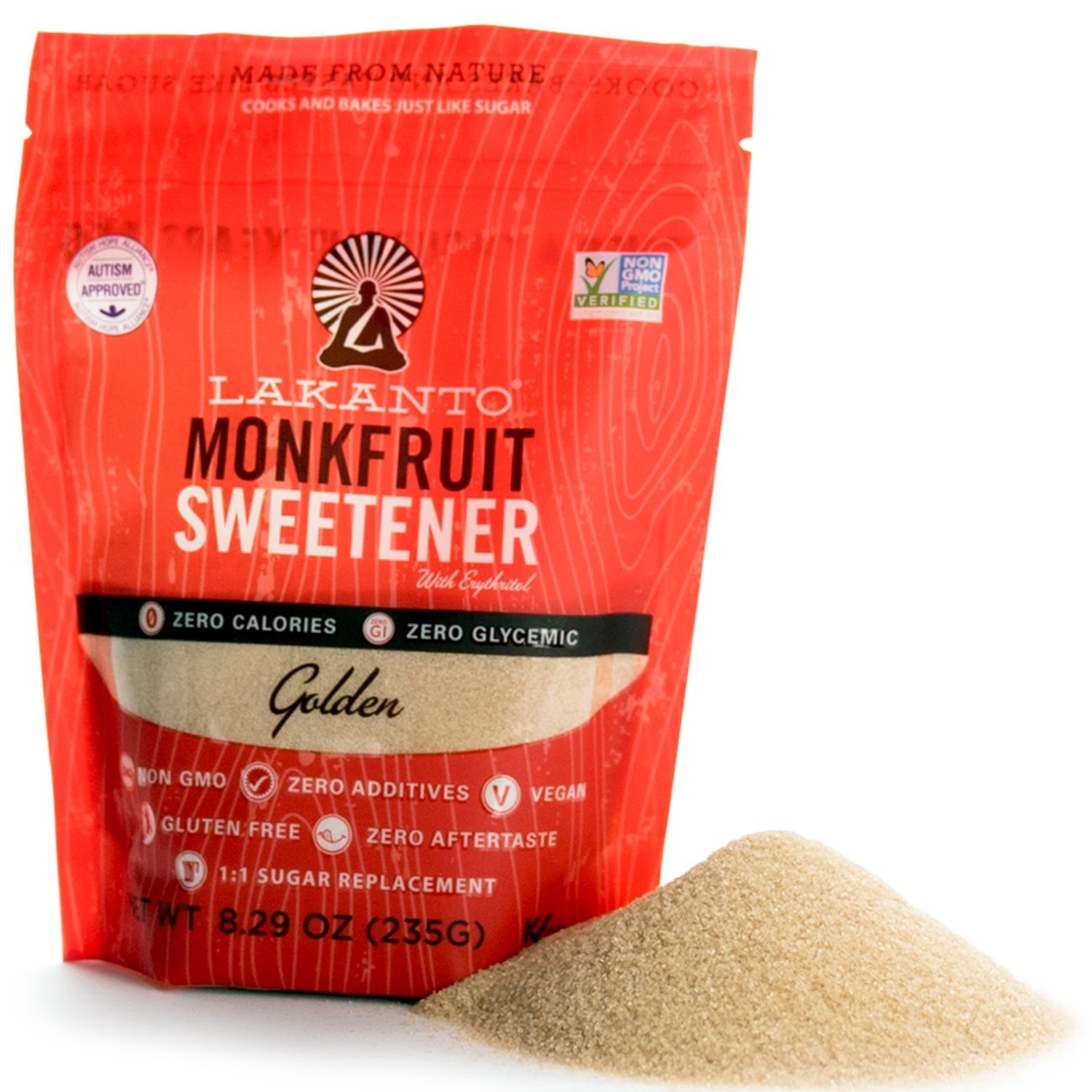 Golden Monk Fruit Sweetener with Allulose, 2 Lbs, No Erythritol, No  Aftertaste