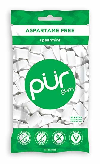 PUR Spearmint Gum Bag 77g (55pcs) - Healthy Family Foods Ecom