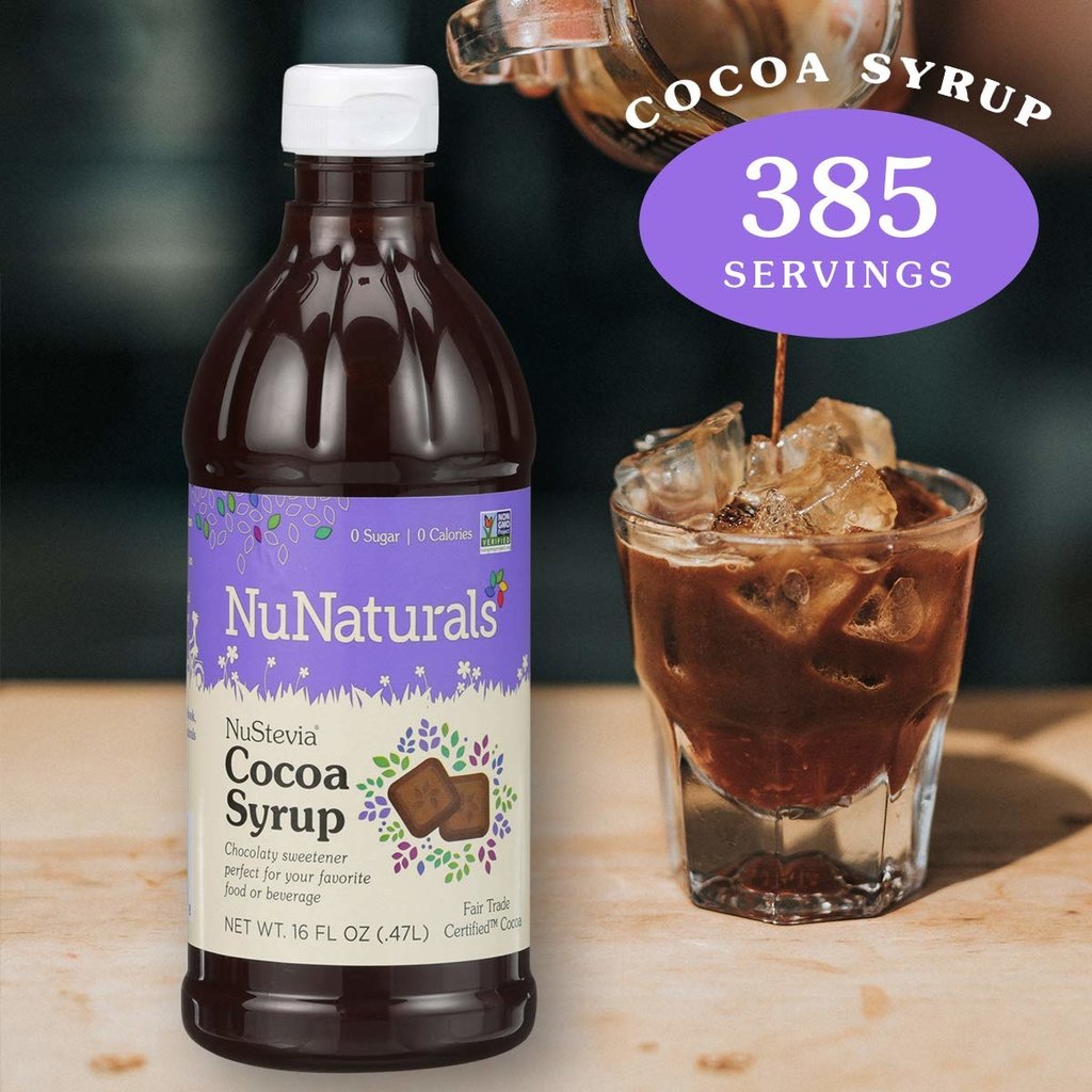 NuNaturals NuStevia Cocoa Syrup Concentrated, 16 oz.