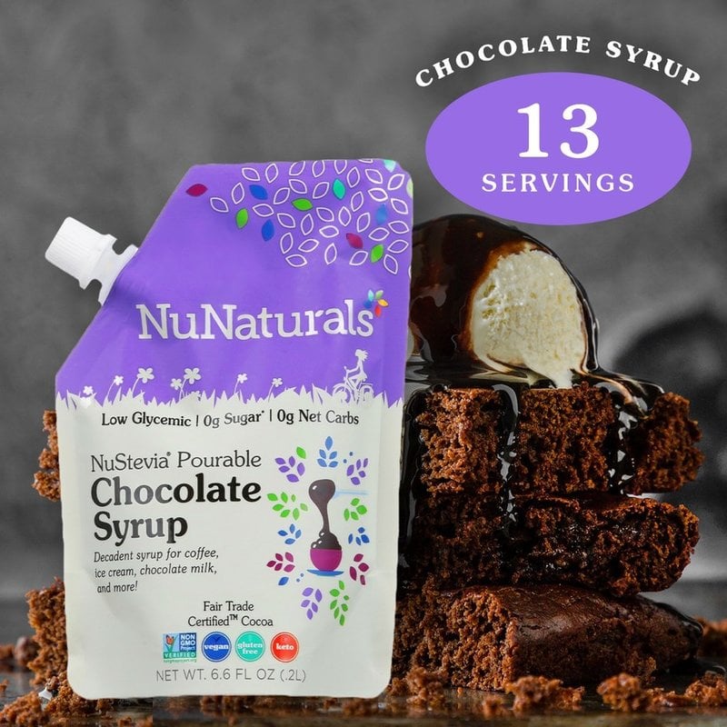 NuNaturals NuStevia Chocolate Syrup Pourable Pouch, 6.6 oz.