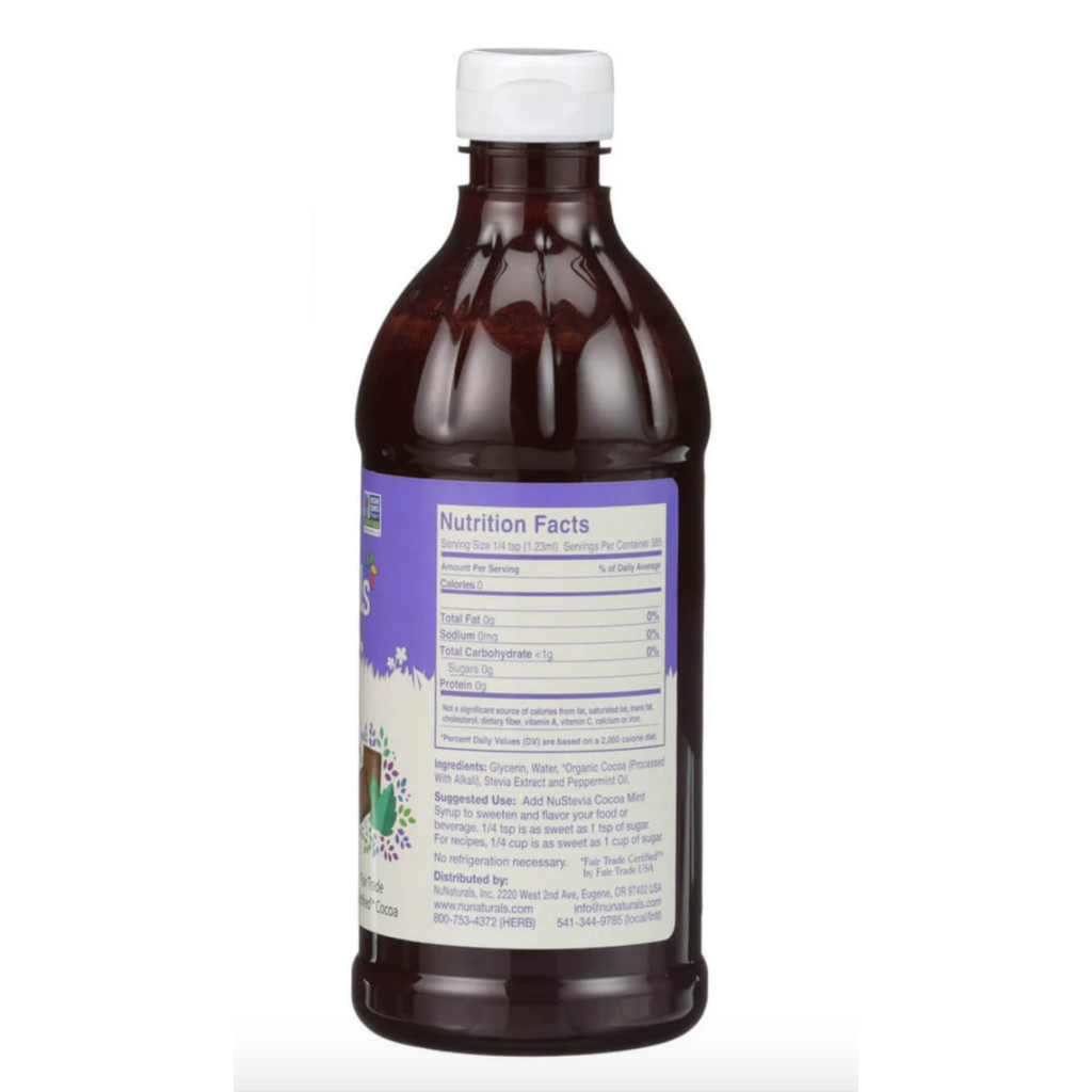 NuNaturals NuStevia Cocoa Mint Syrup Concentrated, 16 oz.