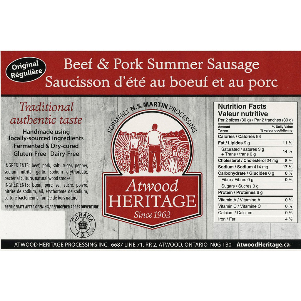 Atwood Heritage Atwood Heritage Original Summer Sausage - 1 lb
