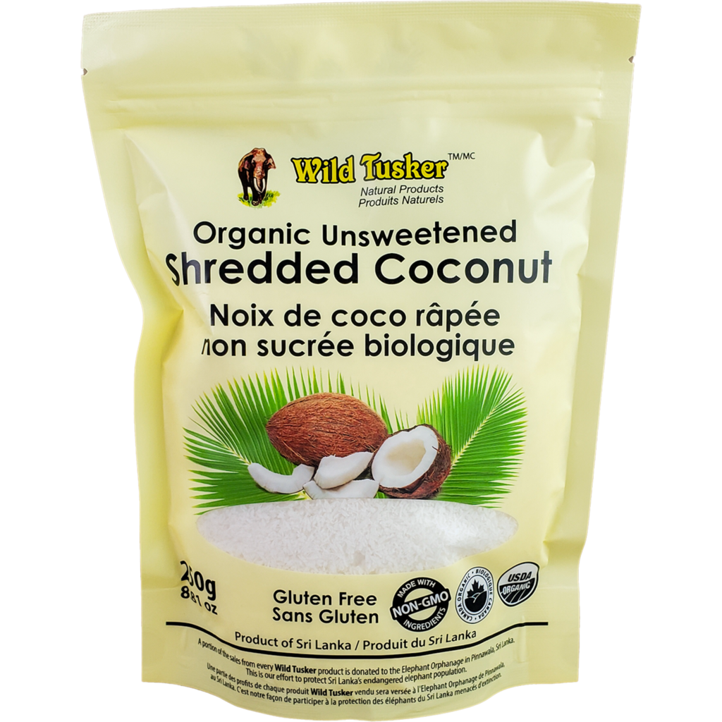 Wild Tusker Organic Unsweetened Shredded Coconut - 250g