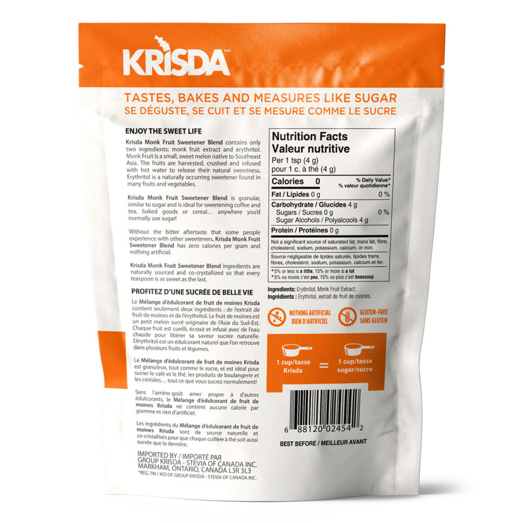 Krisda Krisda Monk Fruit Sweetener Blend - 454g