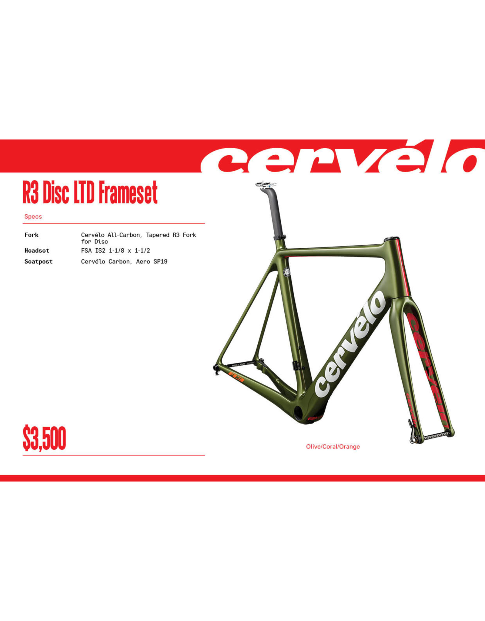 20 CERVELO R3 frameset - Planet Cycles