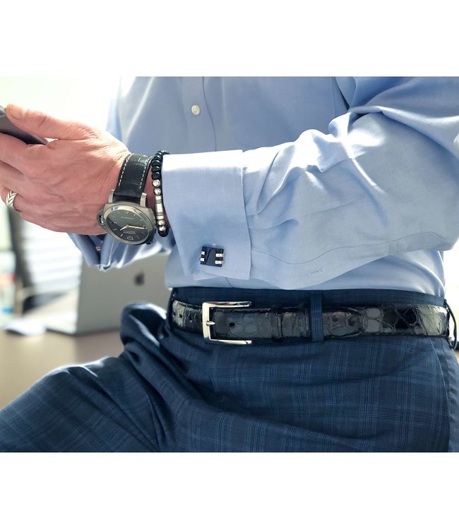 Torino - Genuine American Alligator Belt - Black, Size 32