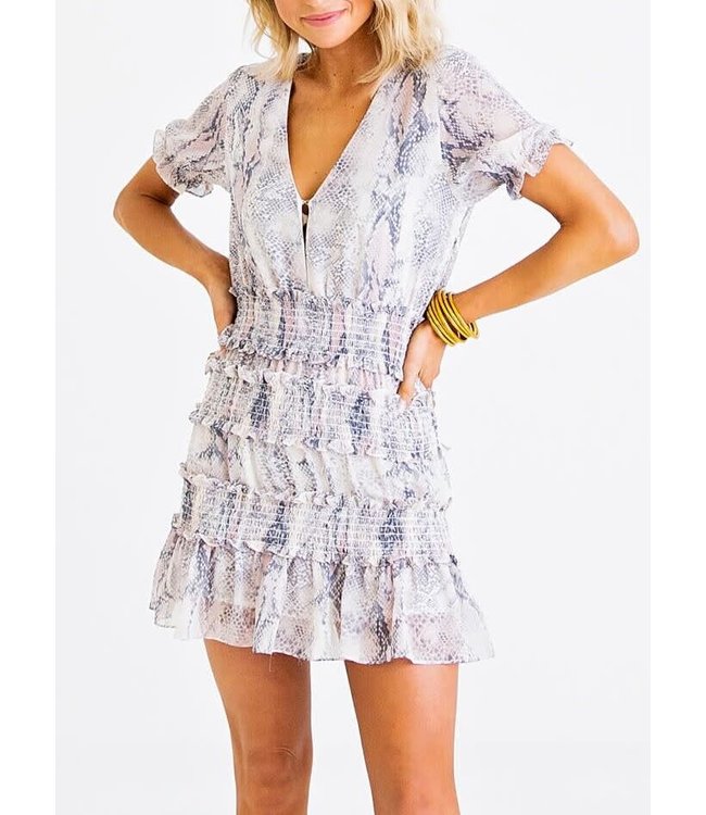 snake smock dress