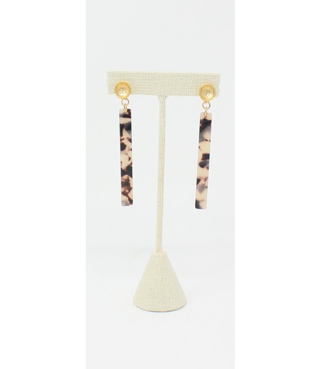 Virtue - Hammered Acrylic Bar Earrings