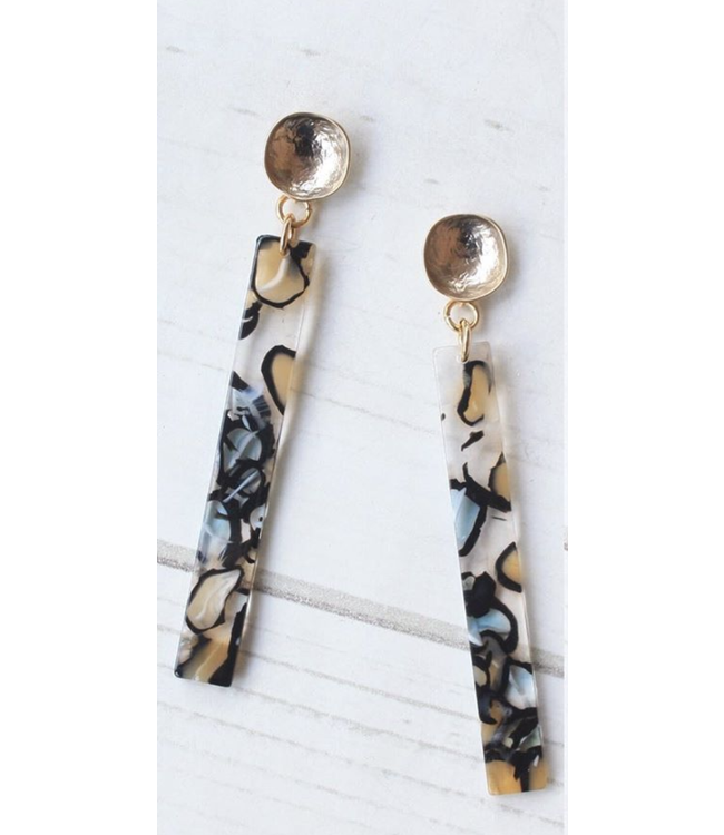 Virtue - Hammered Acrylic Bar Earrings
