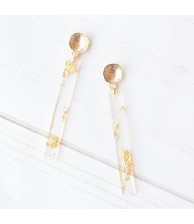 Virtue - Hammered Acrylic Bar Earrings