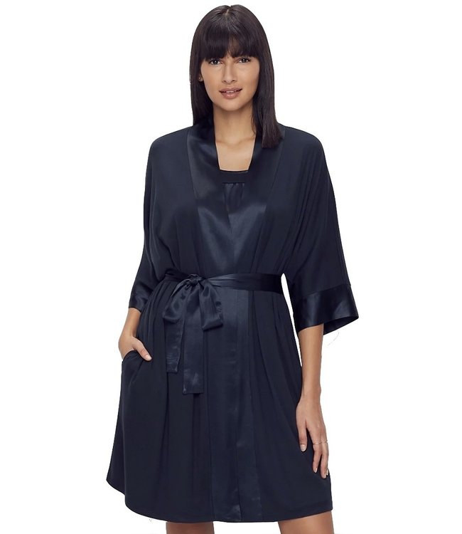 PJ Harlow Shala Satin Trim Robe With Pockets
