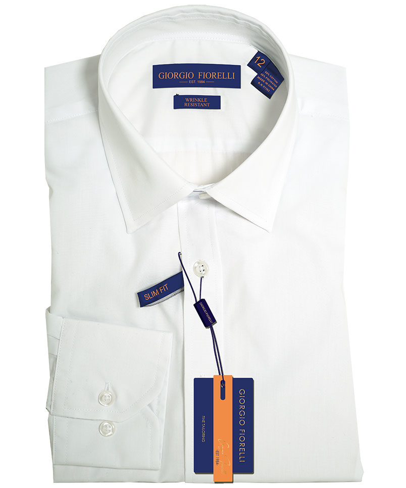 slim fit dress slacks David Donahue Dress Shirt-Trim Fit-Blue/Berry Mini Check 17.5 34/35