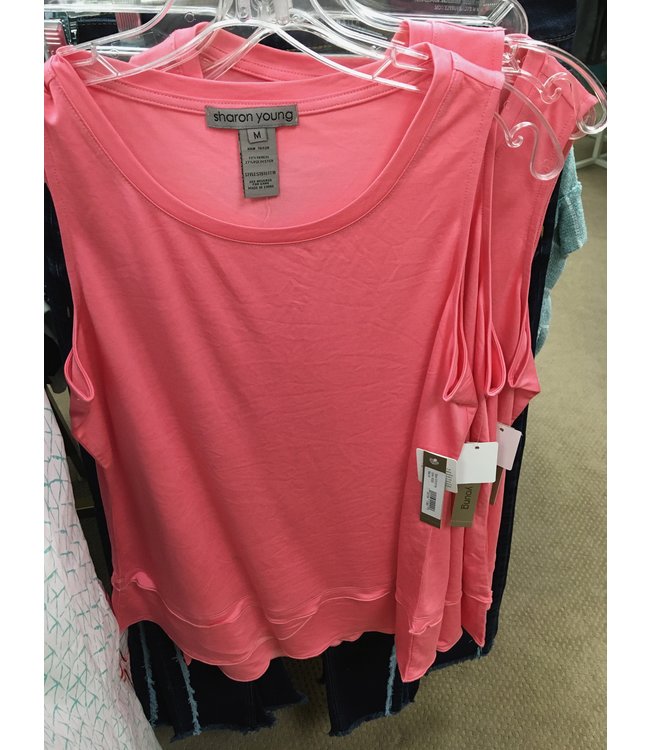 Sharon Young Mock Hem Tank in Rose