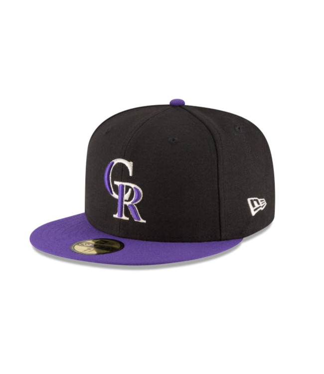 Colorado Rockies TEAM-BASIC Black-White Fitted Hat