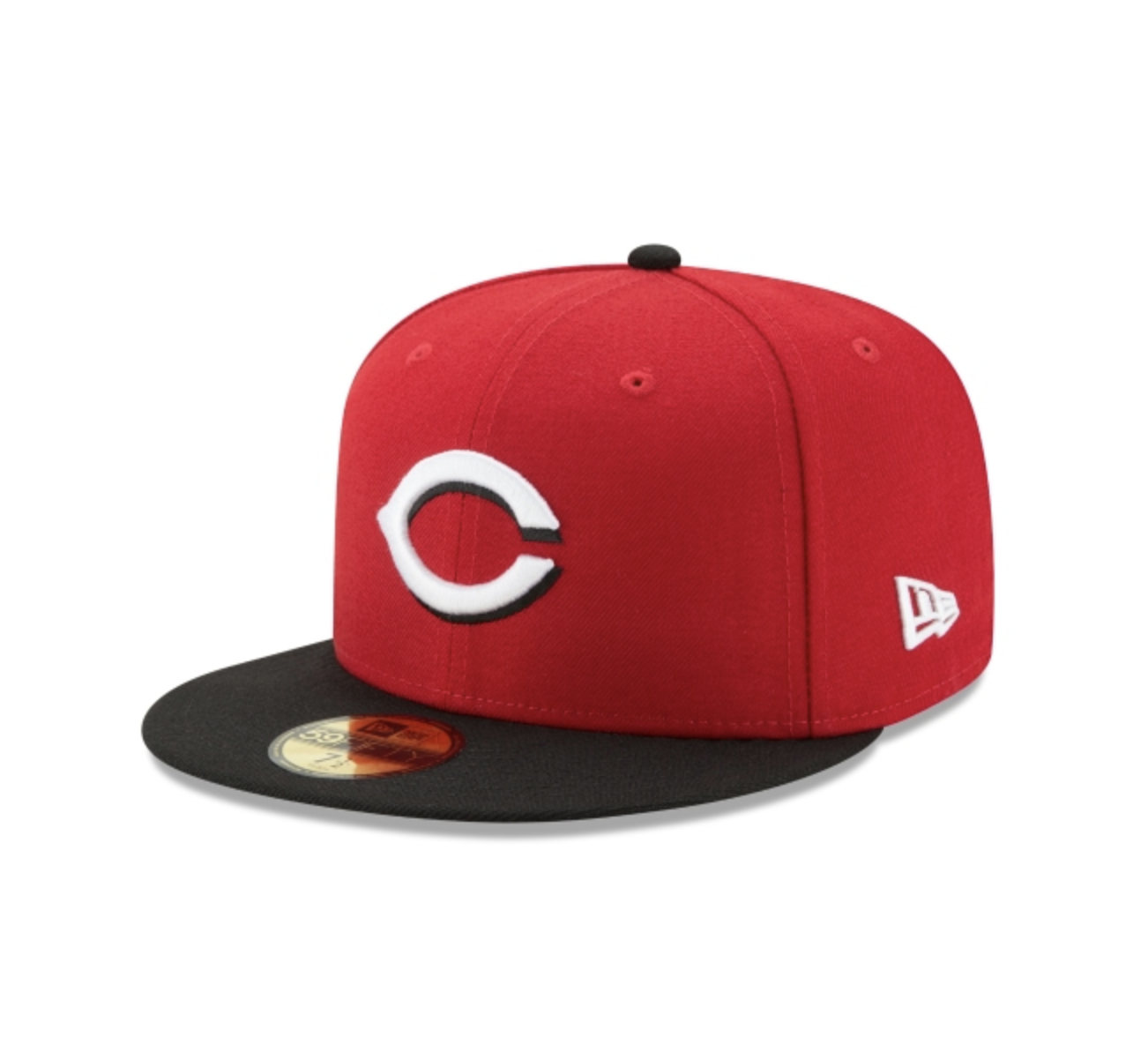 New Era 59FIFTY Cincinnati Reds Road Authentic Collection on Field Fitted Hat Red Black