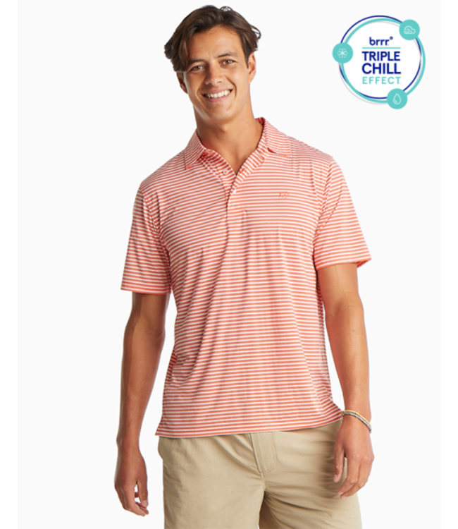 Southern Tide Driver Life Rings Print Performance Stretch Short-Sleeve Polo  Shirt