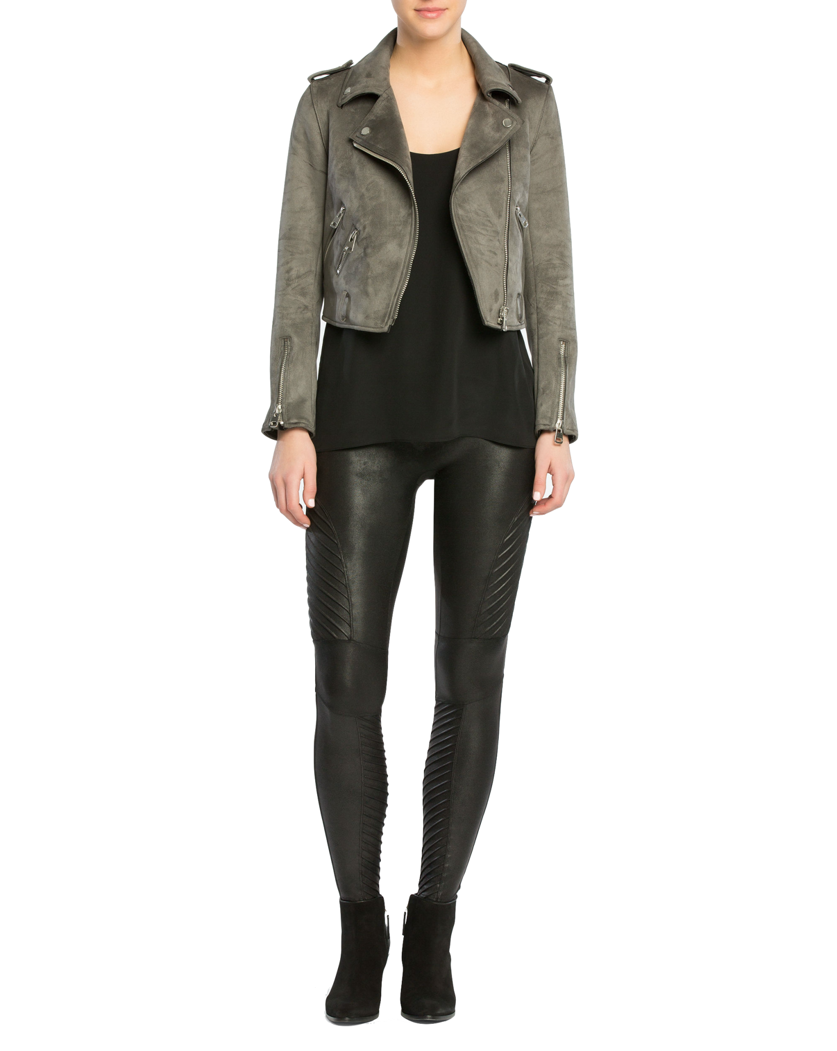 Spanx Faux Leather Moto Leggings in Very Black - Abraham's