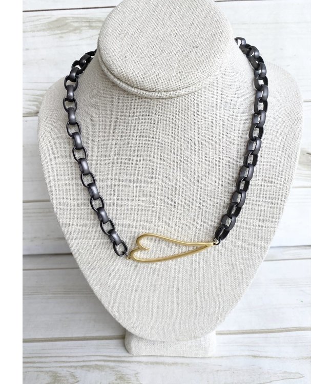 Virtue Open Heart Rolo Necklace