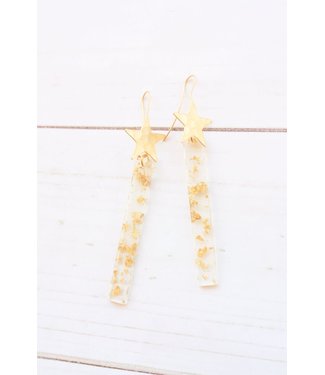 Virtue Hammered Star Bar Earrings