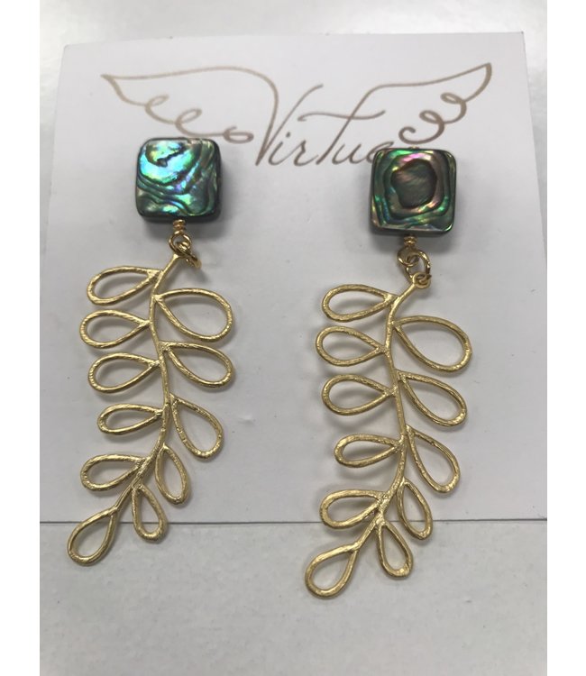 Virtue Abalone Post w/ Branch Leaf