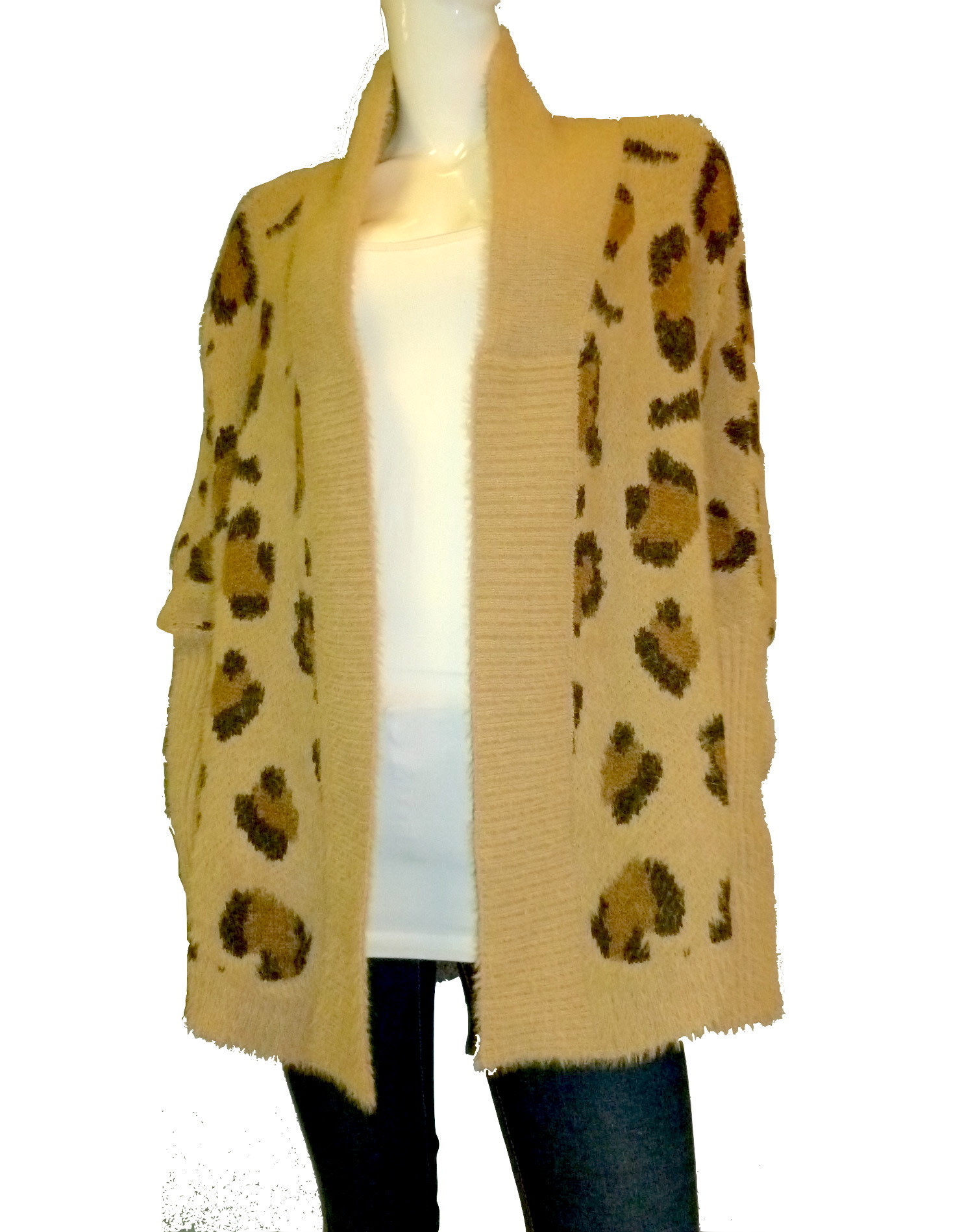 fuzzy cardigan sweater