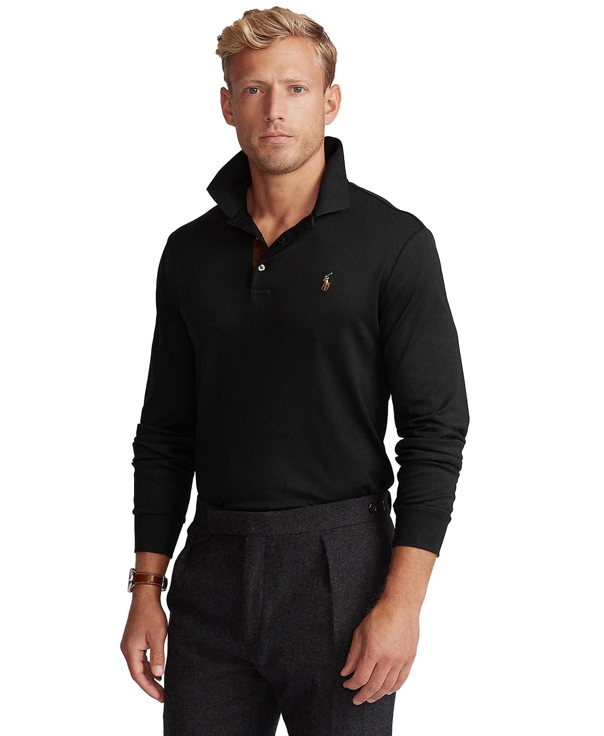 PRL Pima Soft Touch Long Sleeve Polo Shirt - Abraham's