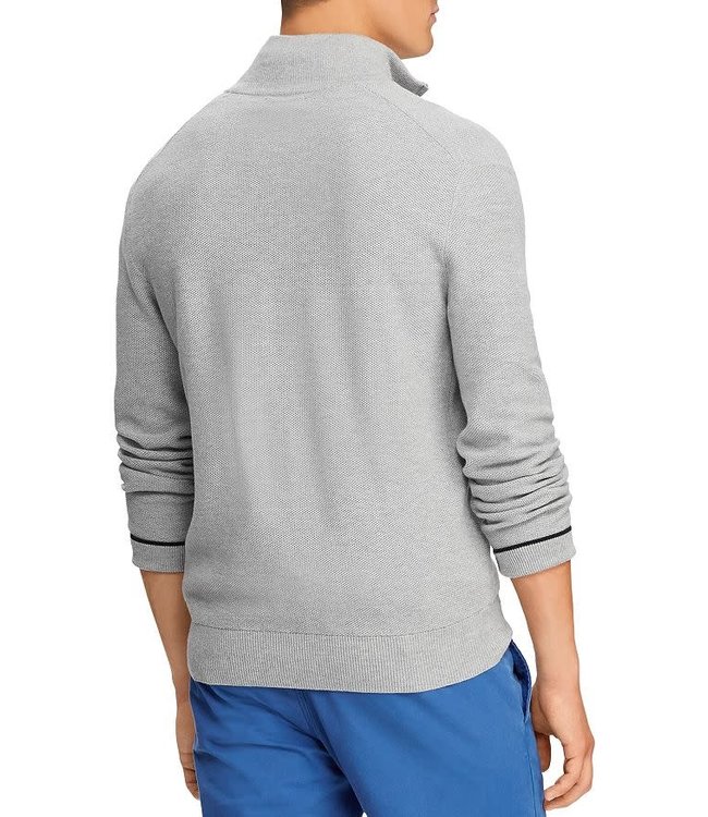 Men's Textured Pima Cotton Half Zip Sweater
