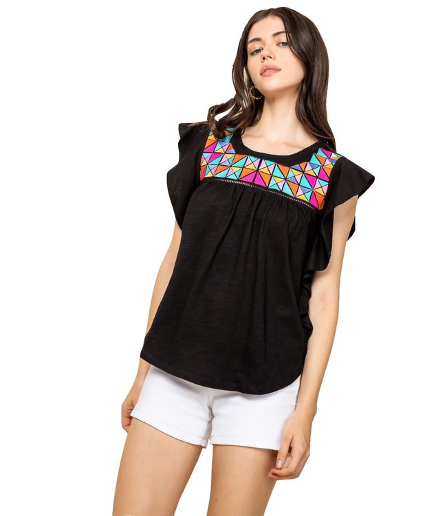Thml clothing embroidered top top