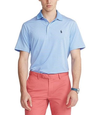 Polo Ralph Lauren Stripe Classic Fit Jersey Recycled Materials Performance Polo Knit Shirt