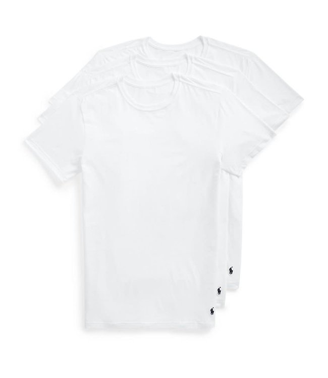 Polo Stretch Slim Fit Crew T-Shirts - 3 Pack
