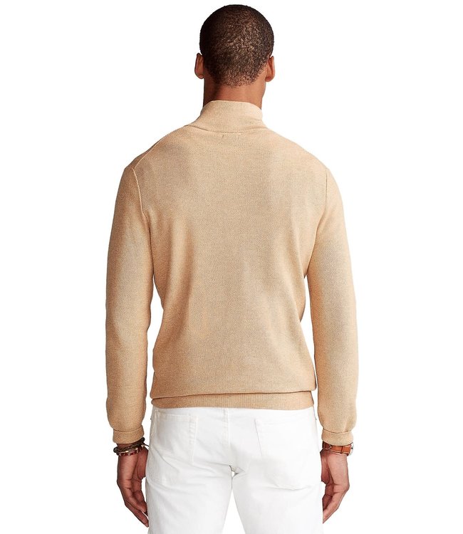Men's Textured Pima Cotton Half Zip Sweater