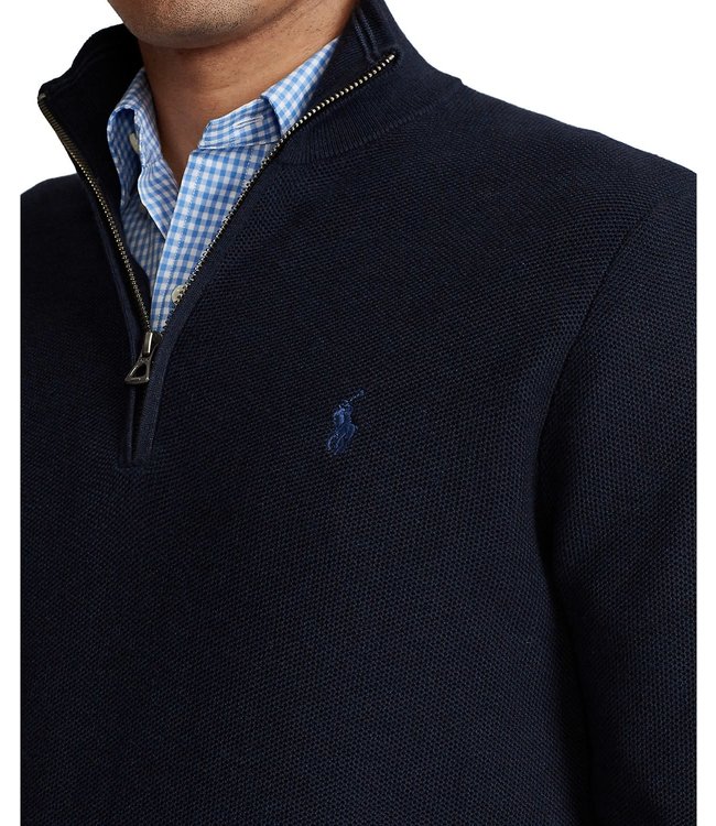 Men's Textured Pima Cotton Half Zip Sweater